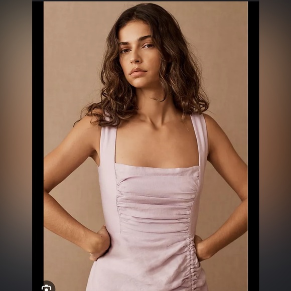 Anthropologie Rumer Estelle square neck maxi xs NWT purple linen - Picture 3 of 10